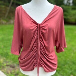 White House Black Market Ruched Front Top Size M, Sienna NWT CUTE